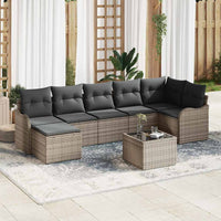vidaXL Conjunto de Sofá de Jardim Preto vime PE
