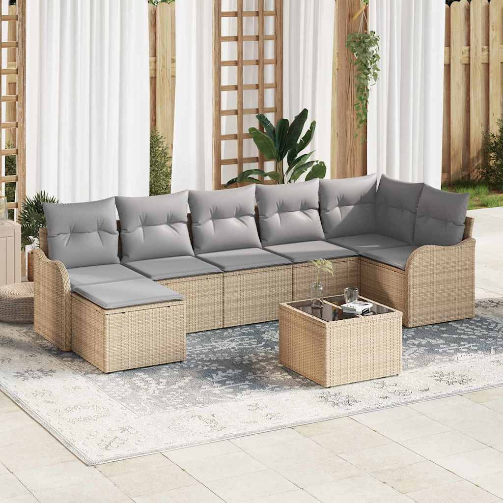 vidaXL Conjunto de Sofá de Jardim Preto vime PE