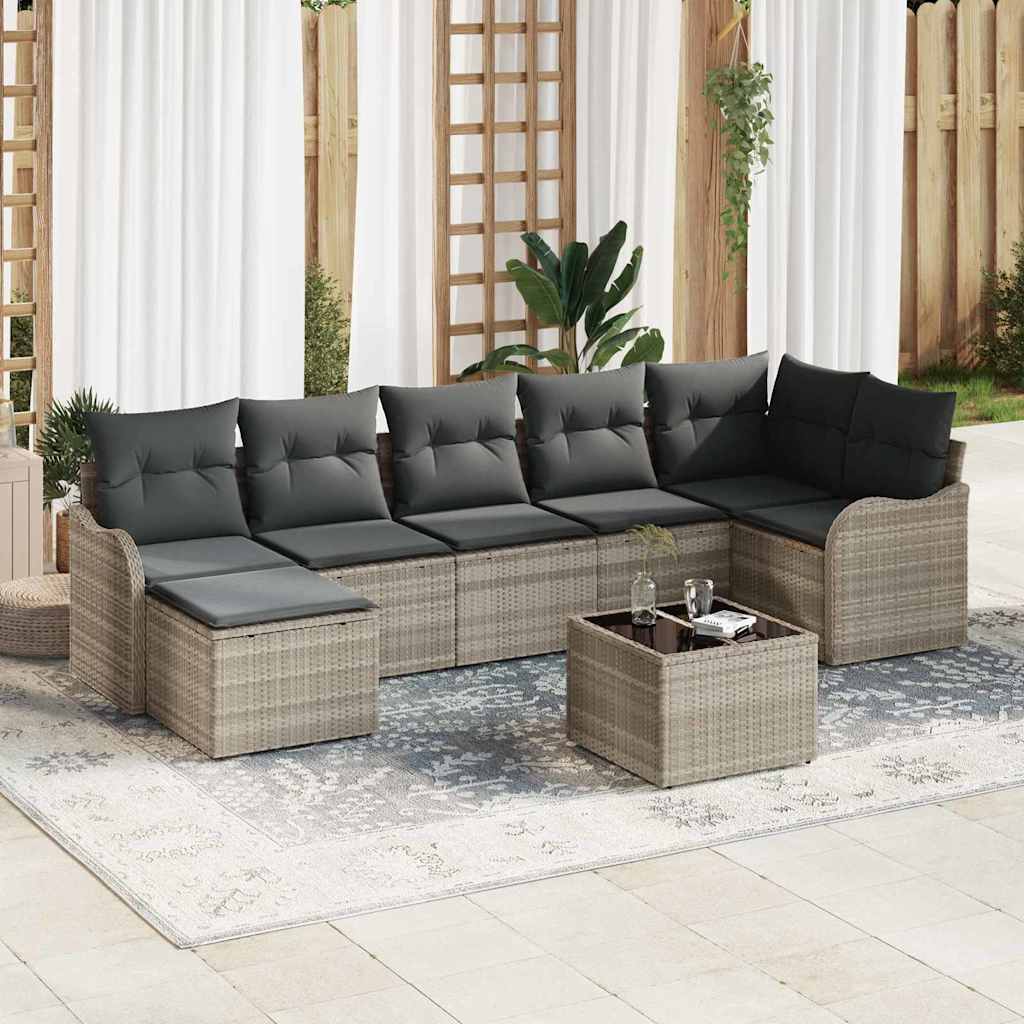 vidaXL Conjunto de Sofá de Jardim Preto vime PE