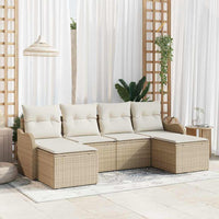 vidaXL Conjunto de Sofá de Jardim 6 pcs Preto Rattan Sintético