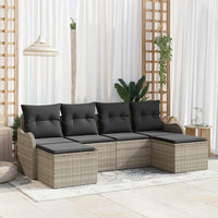 vidaXL Conjunto de Sofá de Jardim 6 pcs Preto Rattan Sintético