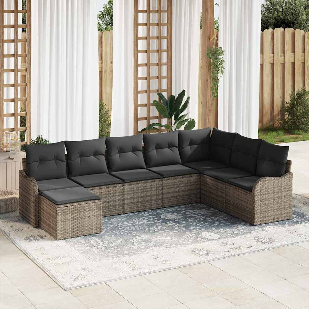 vidaXL Conjunto de Sofá de Jardim Preto vime PE