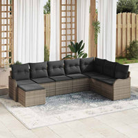 vidaXL Conjunto de Sofá de Jardim Preto vime PE
