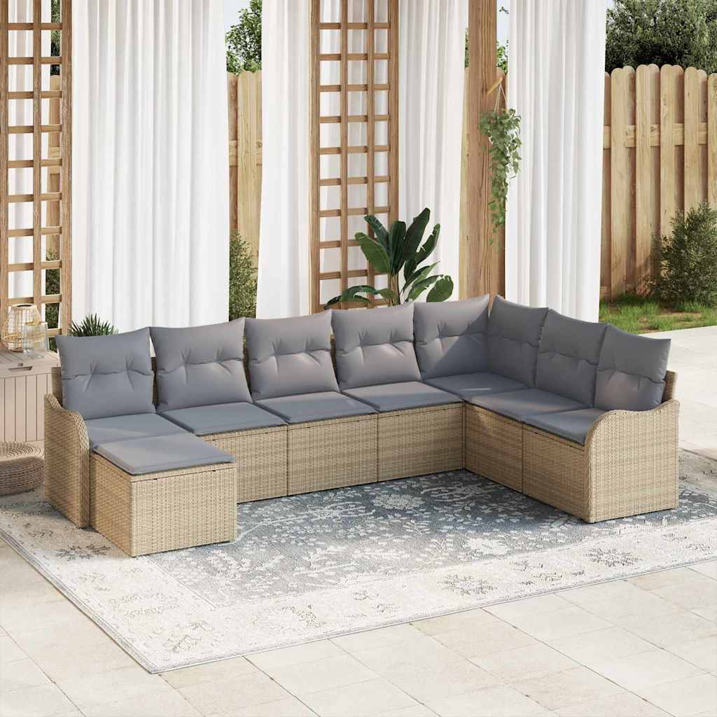 vidaXL Conjunto de Sofá de Jardim Preto vime PE