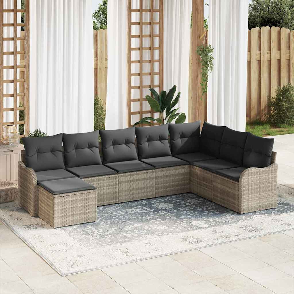 vidaXL Conjunto de Sofá de Jardim Preto vime PE