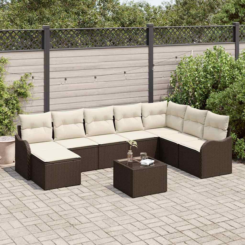 vidaXL Conjunto de Sofá de Jardim Preto vime PE