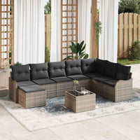vidaXL Conjunto de Sofá de Jardim Preto vime PE
