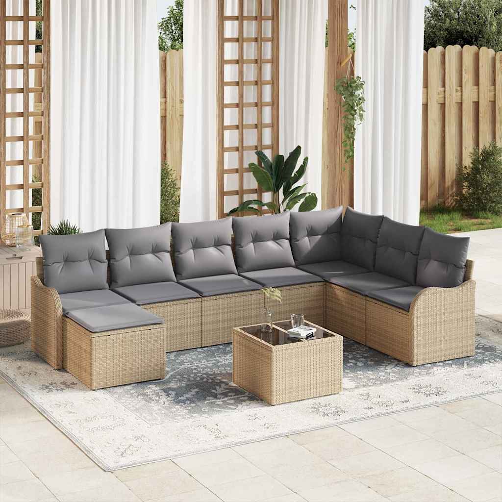 vidaXL Conjunto de Sofá de Jardim Preto vime PE
