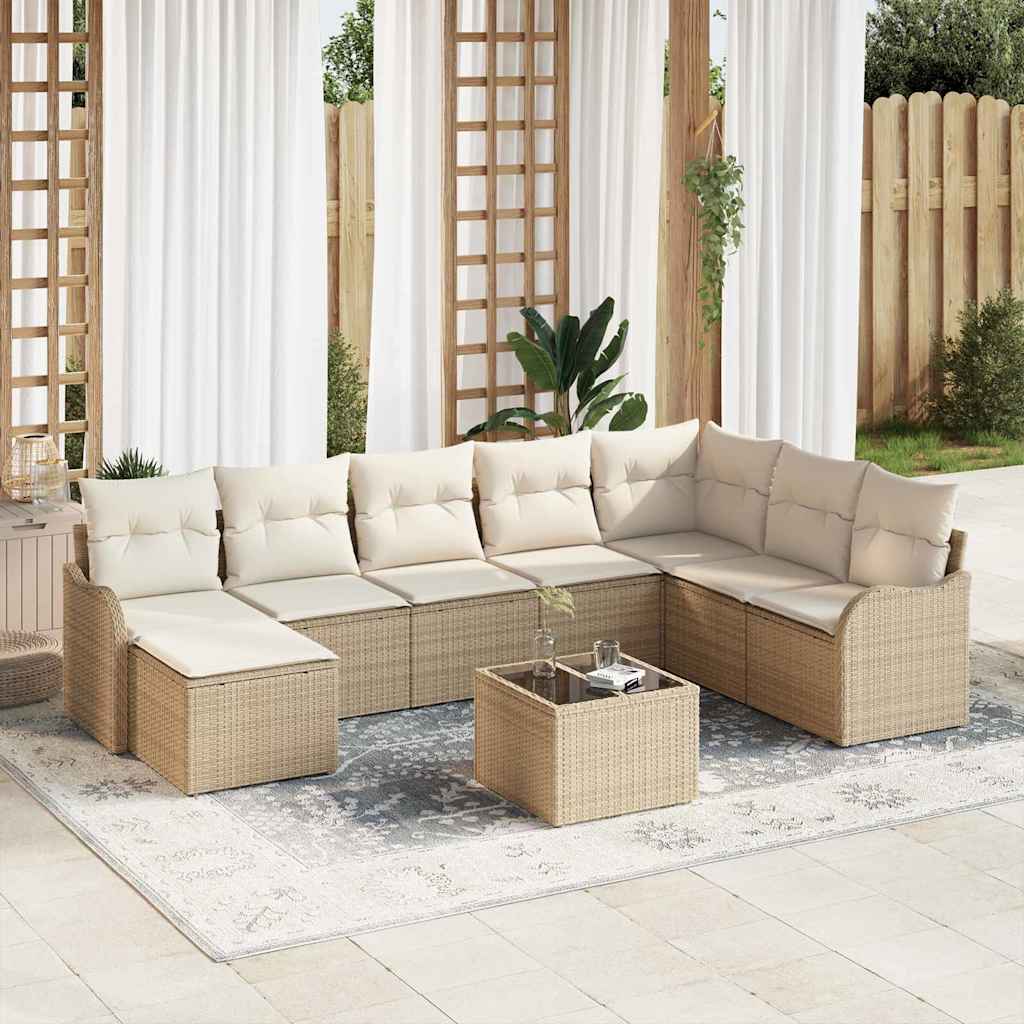 vidaXL Conjunto de Sofá de Jardim Preto vime PE