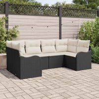 vidaXL Conjunto de Sofá de Jardim 6 pcs Preto Rattan Sintético