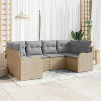 vidaXL Conjunto de Sofá de Jardim 6 pcs Preto Rattan Sintético