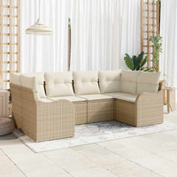 vidaXL Conjunto de Sofá de Jardim 6 pcs Preto Rattan Sintético