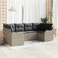 vidaXL Conjunto de Sofá de Jardim 6 pcs Preto Rattan Sintético