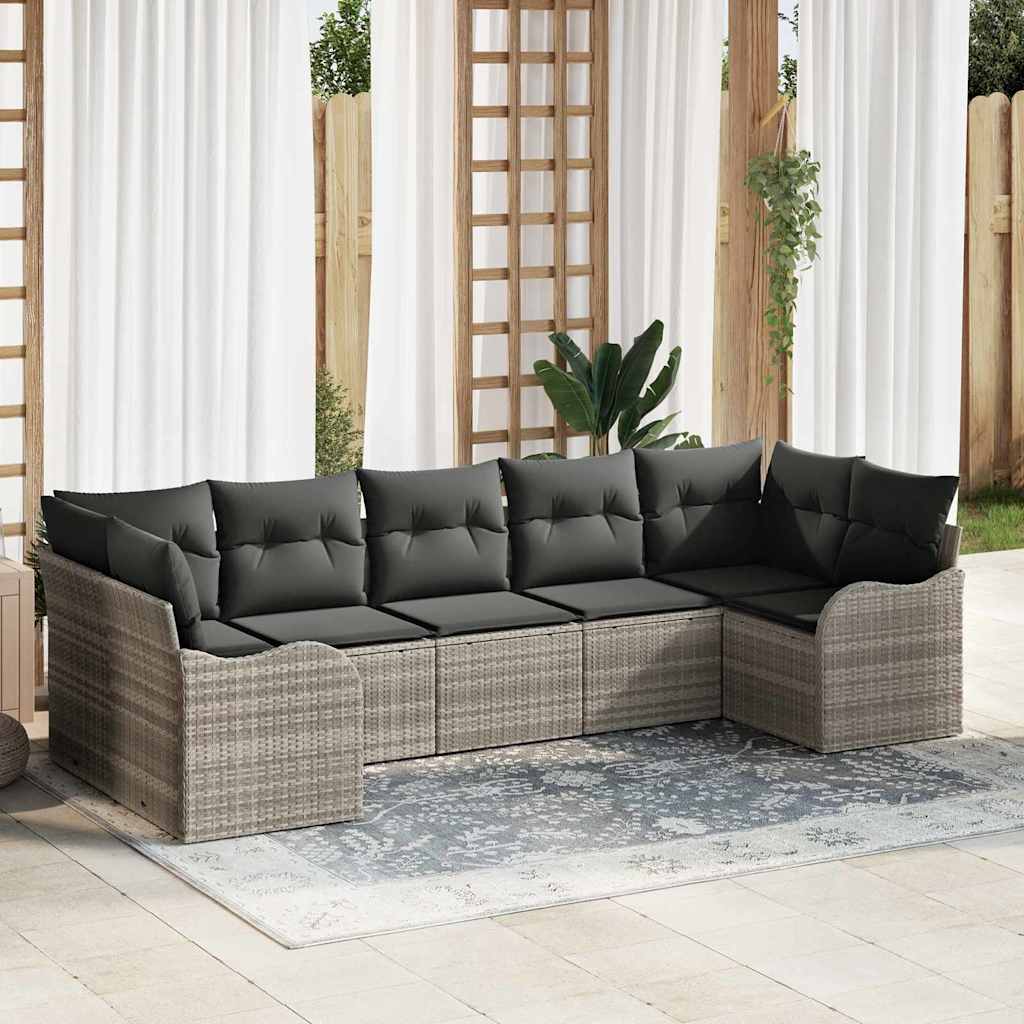 vidaXL Conjunto de Sofá de Jardim Preto vime PE