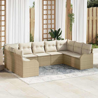 vidaXL Conjunto de Sofá de Jardim 9 pcs Preto vime PE