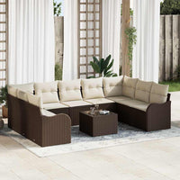 vidaXL Conjunto de Sofá de Jardim 9 pcs Preto vime PE