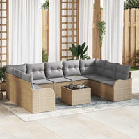 vidaXL Conjunto de Sofá de Jardim 9 pcs Preto vime PE