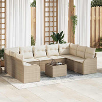 vidaXL Conjunto de Sofá de Jardim 9 pcs Preto vime PE