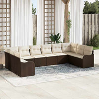 vidaXL Conjunto de Sofá de Jardim Preto vime PE