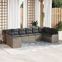 vidaXL Conjunto de Sofá de Jardim Preto vime PE
