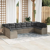 vidaXL Conjunto de Sofá de Jardim Preto vime PE