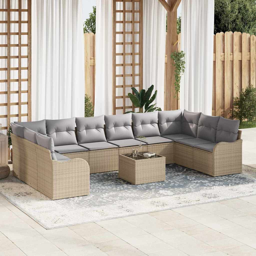 vidaXL Conjunto de Sofá de Jardim Preto vime PE