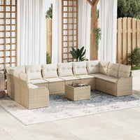 vidaXL Conjunto de Sofá de Jardim Preto vime PE