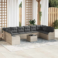 vidaXL Conjunto de Sofá de Jardim Preto vime PE
