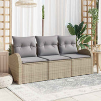 vidaXL Conjunto de Sofá de Jardim 3 pcs Preto Rattan Sintético