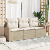vidaXL Conjunto de Sofá de Jardim 3 pcs Preto Rattan Sintético