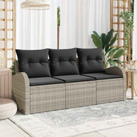 vidaXL Conjunto de Sofá de Jardim 3 pcs Preto Rattan Sintético