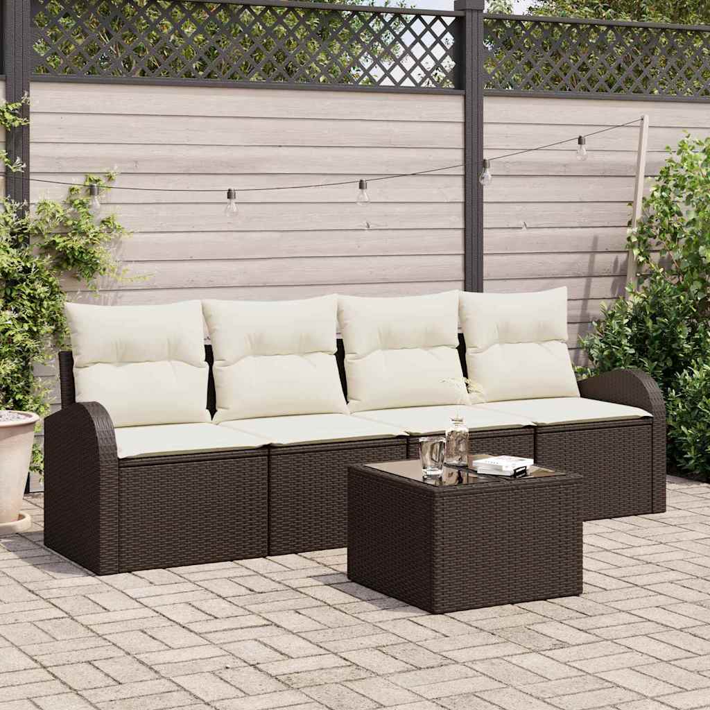vidaXL Conjunto de Sofá de Jardim Preto 55 x 55 x 37 cm vime PE