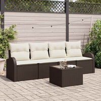 vidaXL Conjunto de Sofá de Jardim Preto 55 x 55 x 37 cm vime PE