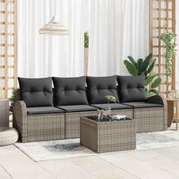 vidaXL Conjunto de Sofá de Jardim Preto 55 x 55 x 37 cm vime PE