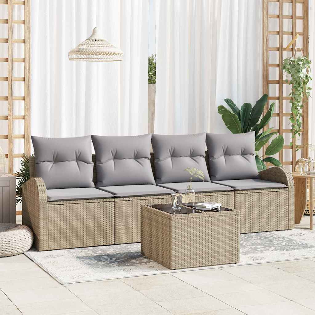 vidaXL Conjunto de Sofá de Jardim Preto 55 x 55 x 37 cm vime PE