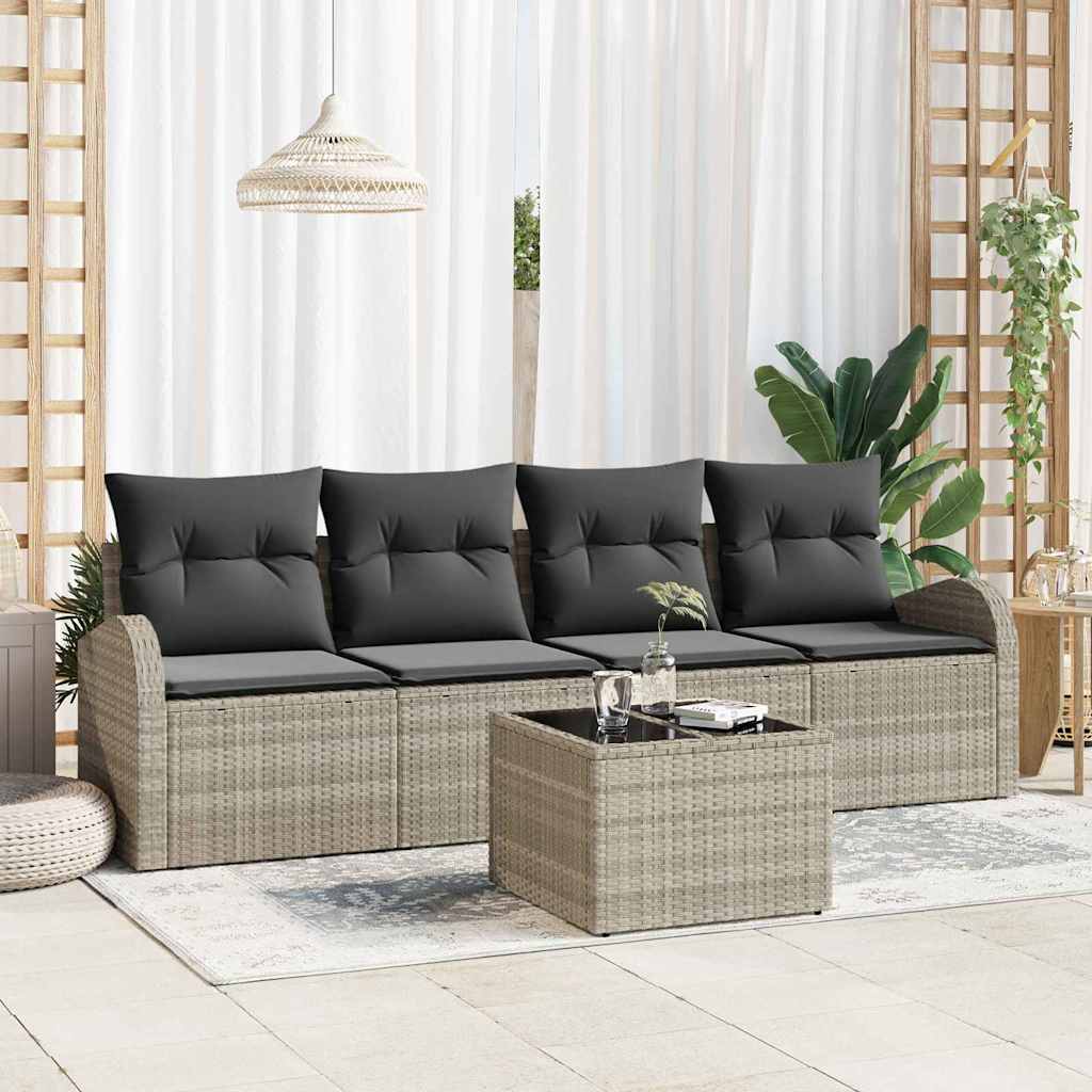 vidaXL Conjunto de Sofá de Jardim Preto 55 x 55 x 37 cm vime PE