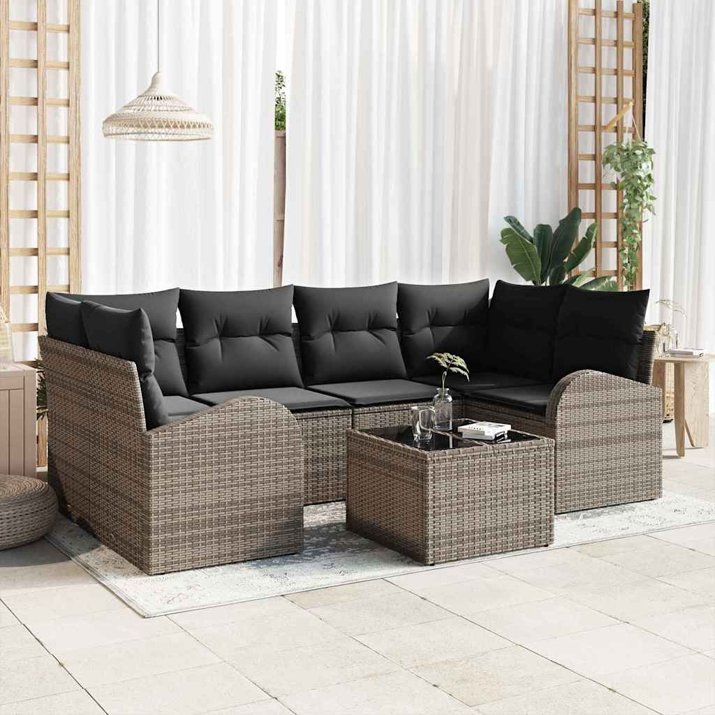 vidaXL Conjunto de Sofá de Jardim Preto 55 x 55 x 37 cm vime PE
