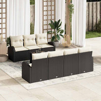 vidaXL Conjunto de Sofá de Jardim Preto 55 x 55 x 37 cm vime PE