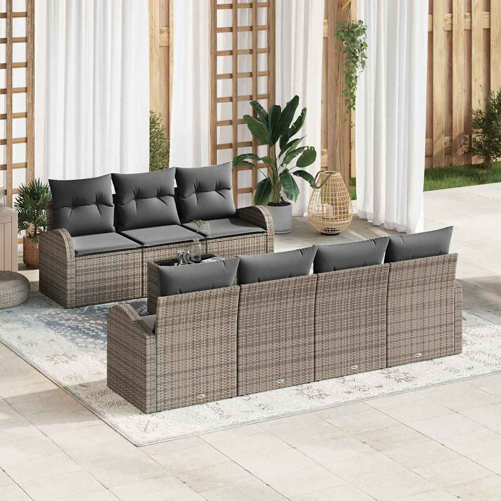 vidaXL Conjunto de Sofá de Jardim Preto 55 x 55 x 37 cm vime PE