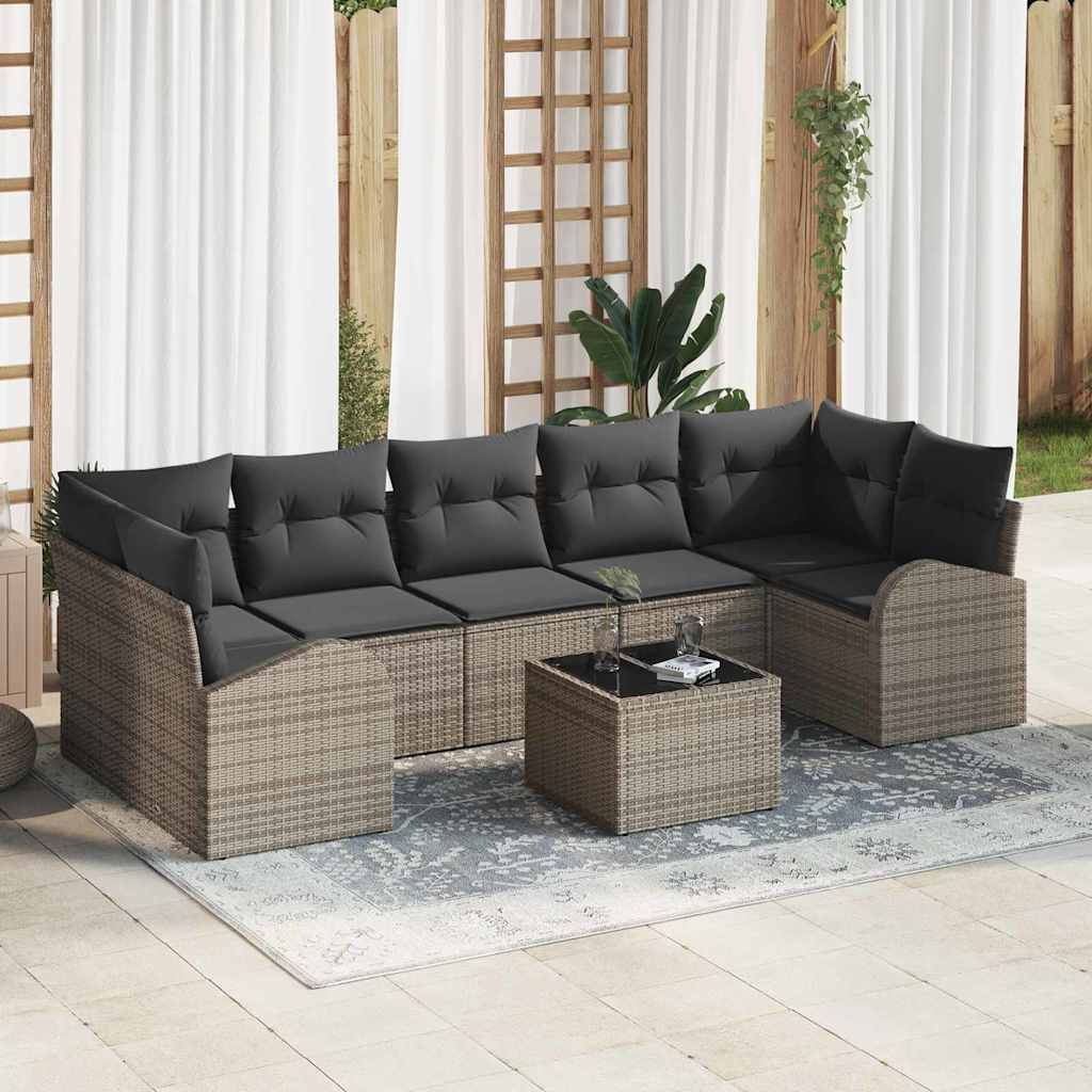vidaXL Conjunto de Sofá de Jardim Preto 55 x 55 x 37 cm vime PE