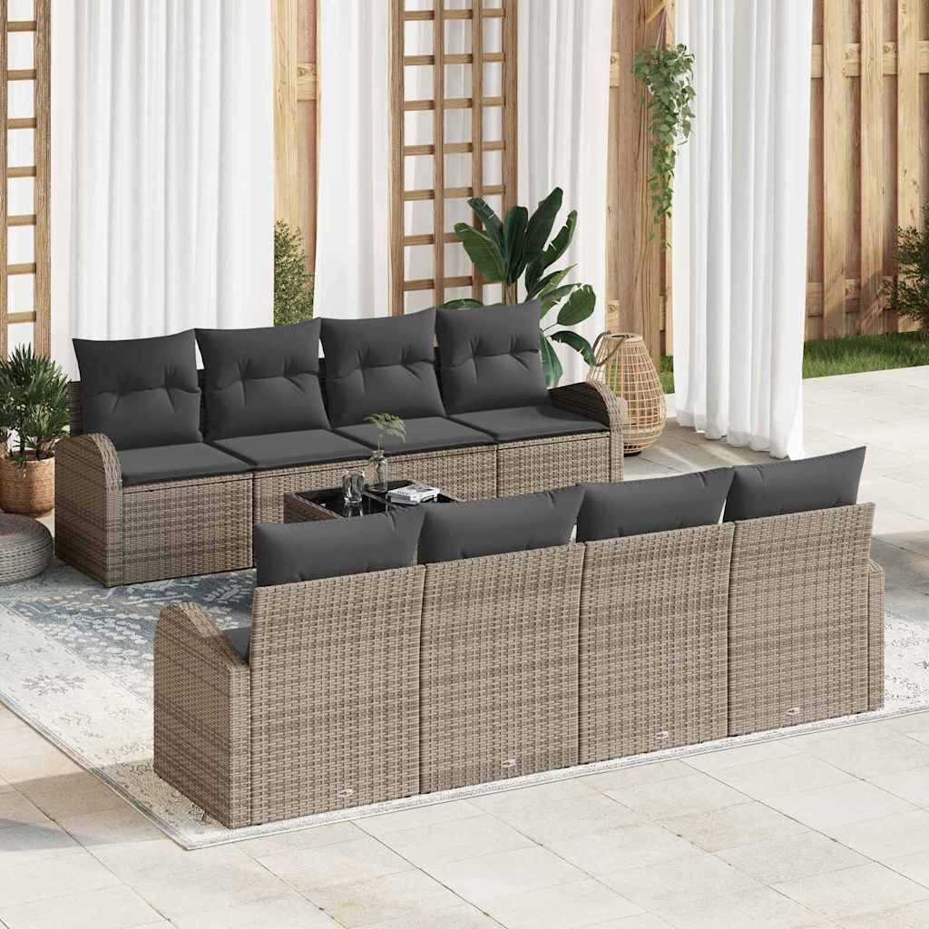 vidaXL Conjunto de Sofá de Jardim Preto 55 x 55 x 37 cm vime PE