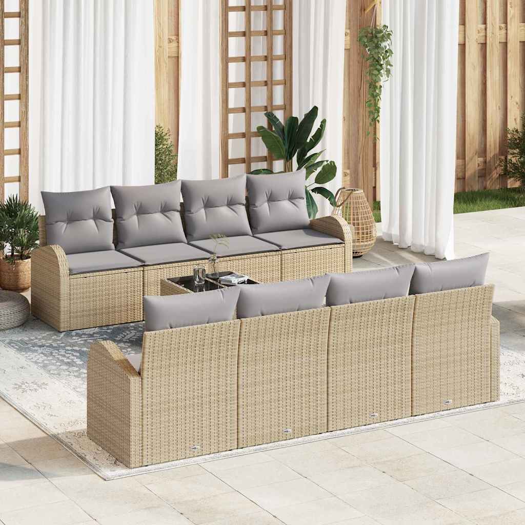 vidaXL Conjunto de Sofá de Jardim Preto 55 x 55 x 37 cm vime PE