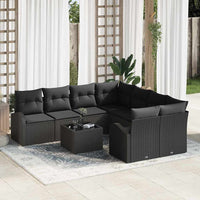 vidaXL Conjunto de Sofá de Jardim Preto 55 x 55 x 37 cm vime PE