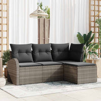 vidaXL Conjunto de Sofá de Jardim Preto vime PE