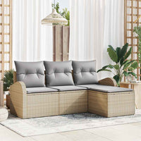 vidaXL Conjunto de Sofá de Jardim Preto vime PE
