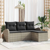 vidaXL Conjunto de Sofá de Jardim Preto vime PE