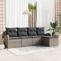 vidaXL Conjunto de Sofá de Jardim 5 pcs Preto vime PE