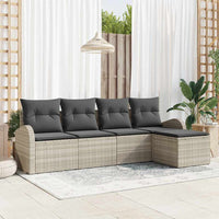 vidaXL Conjunto de Sofá de Jardim 5 pcs Preto vime PE