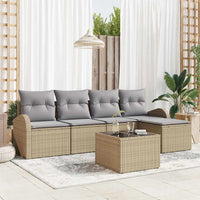 vidaXL Conjunto de Sofá de Jardim 5 pcs Preto vime PE