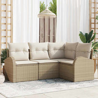 vidaXL Conjunto de Sofá de Jardim 4 pcs Preto vime PE